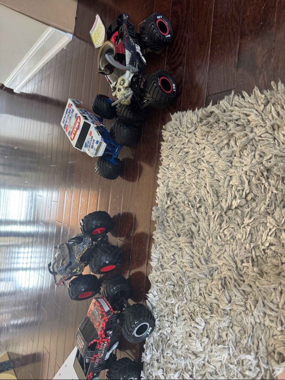 Four-Piece Kids Monster Truck Set - Black & Red